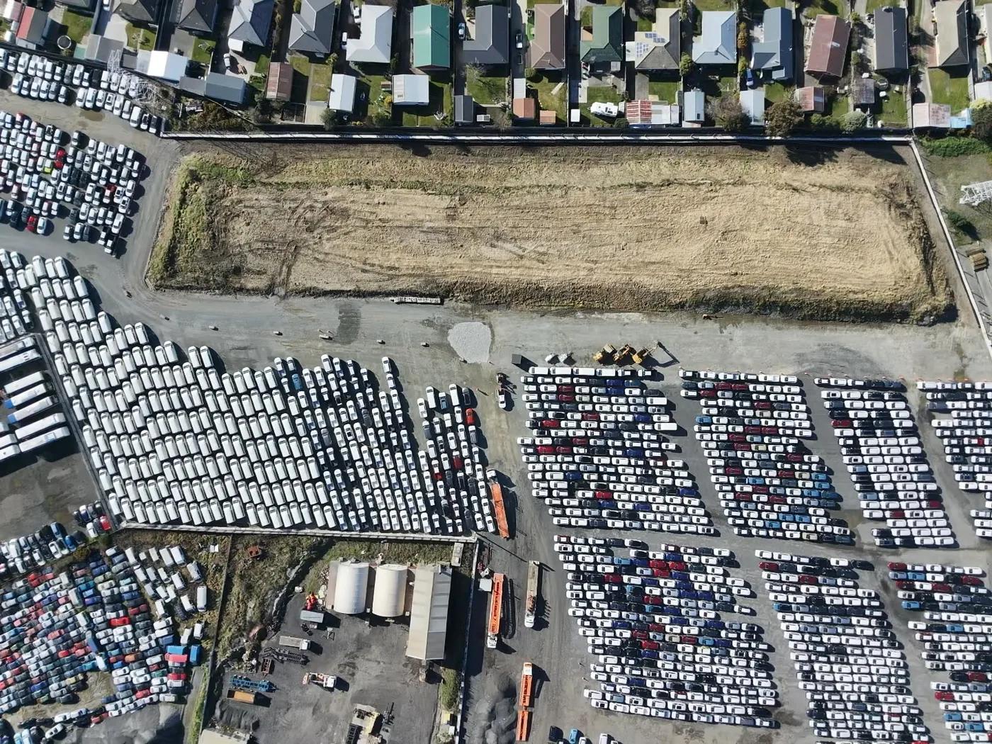 Aerial view of Branston Street Bund on 13 August 2026